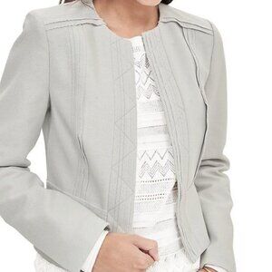 Banana Republic Raw-Edge Peplum Jacket Silver White Women's Size 10